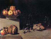 HAMEN, Juan van der Still life wtih Fruit and Glassware Spain oil painting reproduction
